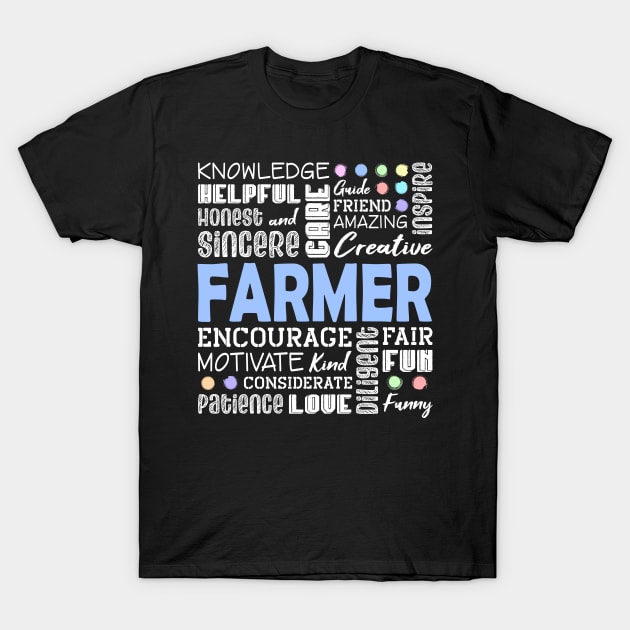 Farmer Love Words T-Shirt by White Martian